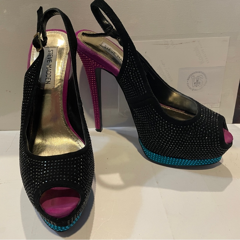 Steve Madden bring high heels, 6 inch with open toe size 7 m